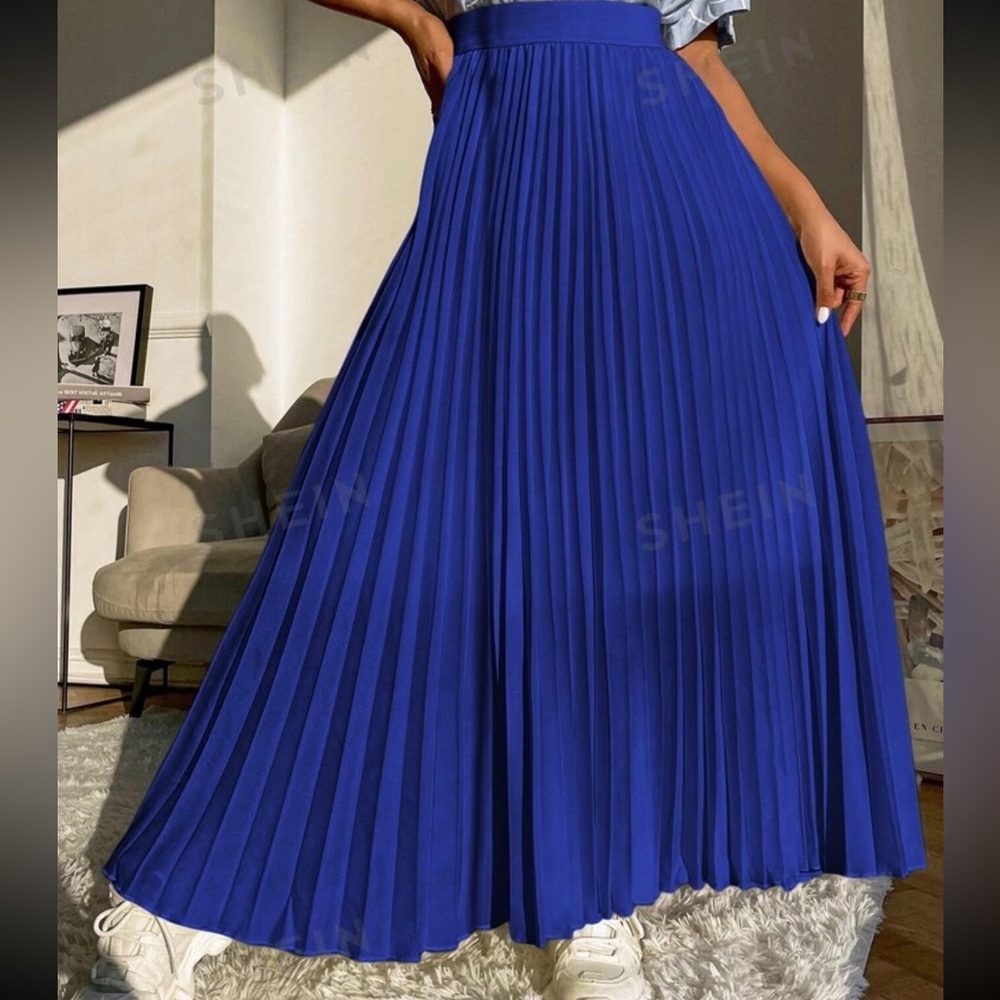 SHEIN Mulvari High Waisted Maxi Pleated Skirt